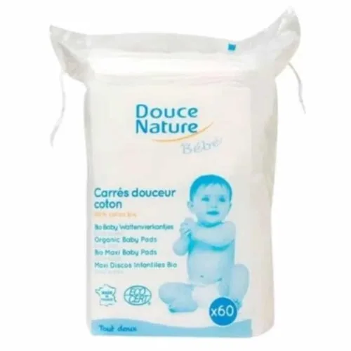 DOUCE NATURE Bebe Carres de Douceur Coton Bio 60u