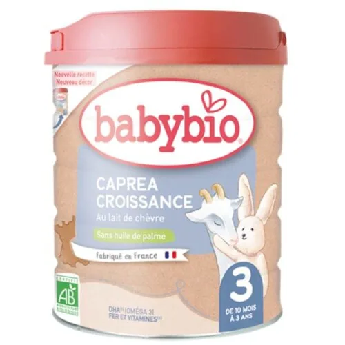 BABYBIO Caprea 3 au Lait de Chevre sans Huile de Palme 10mois a 3ans Bio 800g