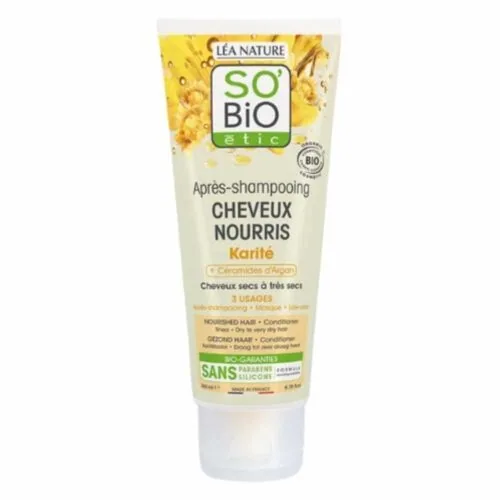 SO BIO Apres-Shampoing Cheveux Nourris Karite et Ceramides D’argan Bio 200ml