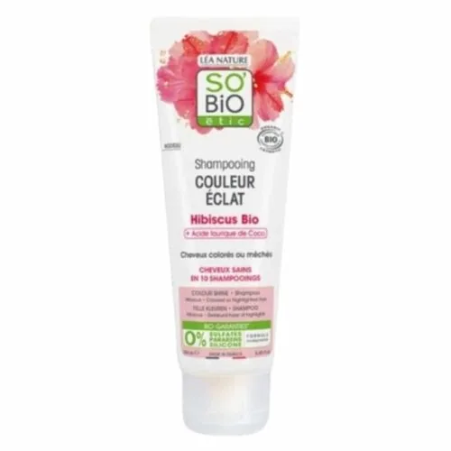 SO BIO Shampoing Couleur Eclat Hibiscus et Acide Laurique de Coco Bio 250ml