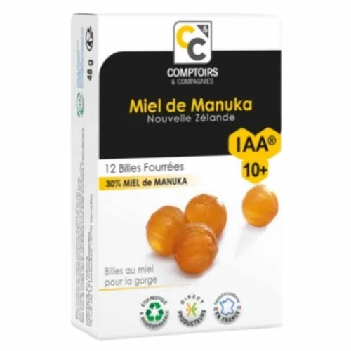 COMPTOIRS ET COMPAGNIES Miel de Manuka Iaa 10+ Billes Fourrees 12u