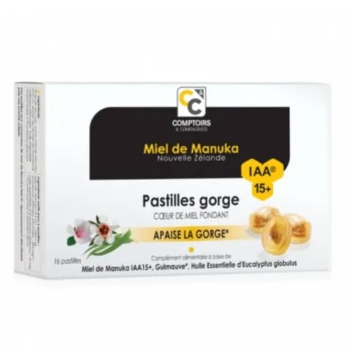 COMPTOIRS ET COMPAGNIES Miel de Manuka Pastilles Gorge Coeur de Miel Fondant Iaa 15+ 16u