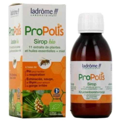 LADROME Propolis Sirop 11 Extraits de Plantes, Huiles Essentielles et Miel Bio 150ml