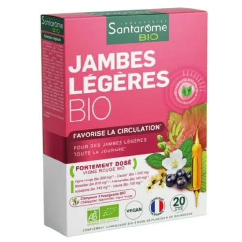 SANTAROME Bio Jambes Legeres Favorise la Circulation Ampoules 20u