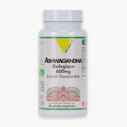 VITALL+ Ashwagandha Biologique 600mg Extrait Standardise 60 Gelules