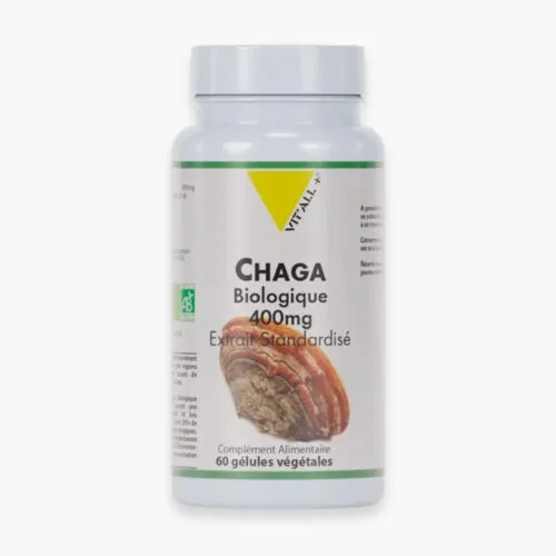 VITALL+ Chaga Biologique 400mg Extrait Standardise 60 Gelules