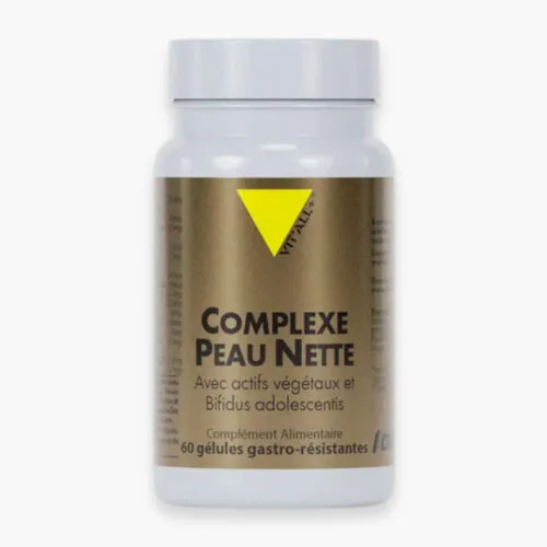 VITALL+ Complexe Peau Nette avec Actifs Vegetaux et Bifidus Adolescentis 60 Gelules