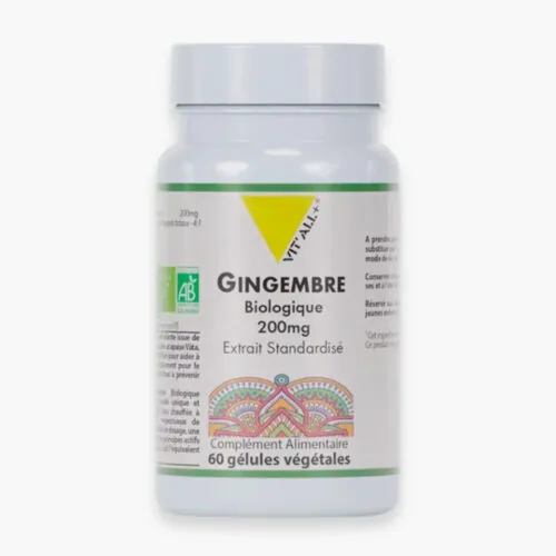 VITALL+ Gingembre Biologique 200mg Extrait Standardise 60 Gelules