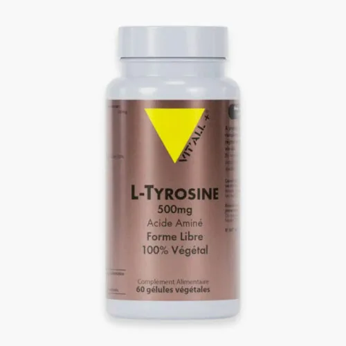 VITALL+ L-Tyrosine 500mg Acide Amine Forme Libre 60 Gelules