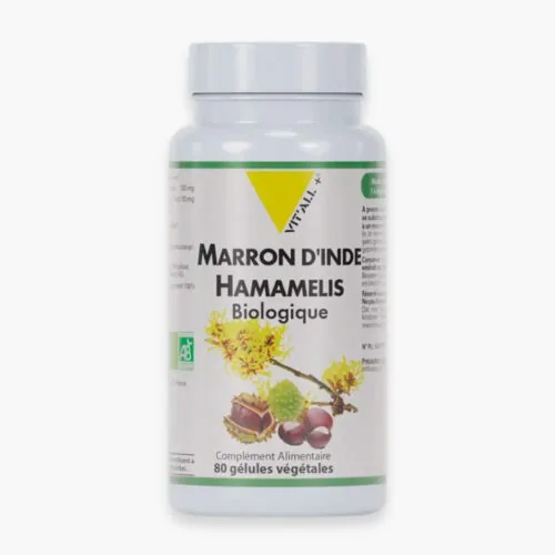 VITALL+ Marron D’inde 150mg Hamamelis 200mg Biologique 80 Gelules