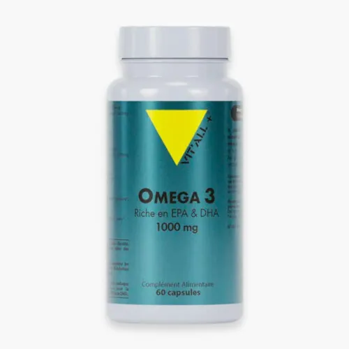VITALL+ Omega 3 Huile de Poisson Riche en EPA et DHA 60 Capsules