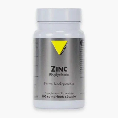 VITALL+ Zinc Bisglycinate Forme Biodisponible 100 Comprimes