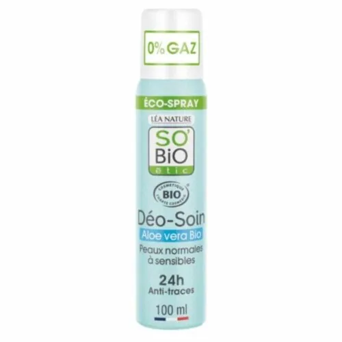 SO BIO Deo-Soin Deodorant Eco-Spray Aloe Vera Anti-Traces Peau Normale a Sensible 24h Bio 100ml