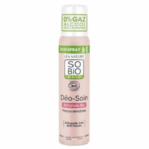 SO BIO Deo-Soin Deodorant Eco-Spray Amande Anti-Traces Peau Sensible 24h Bio 100ml