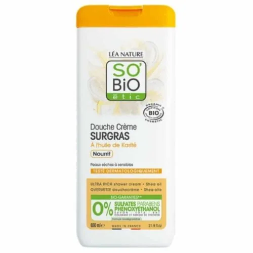SO BIO Douche-Creme Surgras a L’huile de Karite Nourrit Bio 650ml