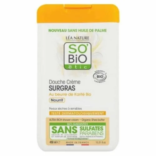SO BIO Douche-Creme Surgras a L’huile de Karite Nourrit Bio 450ml