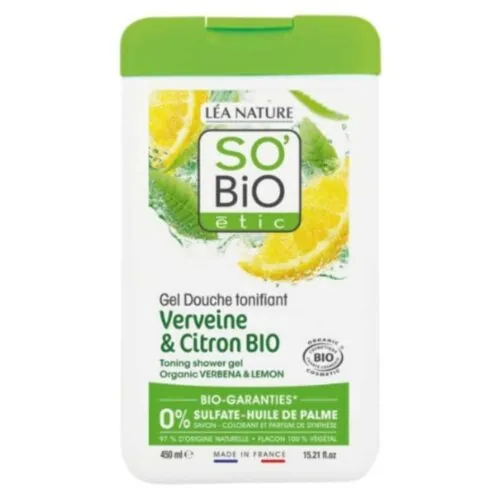 SO BIO Gel-Douche Tonifiant Verveine et Citron Bio 450ml