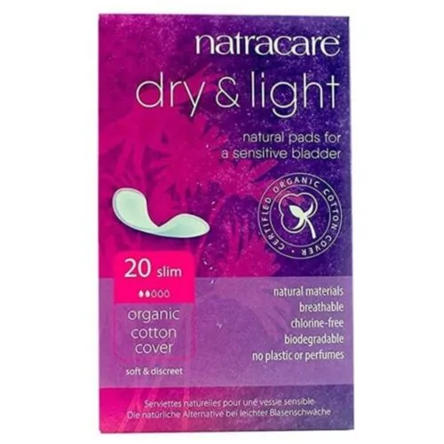 NATRACARE Serviettes Dry et Light pour Vessie Sensible Slim Bio 20u