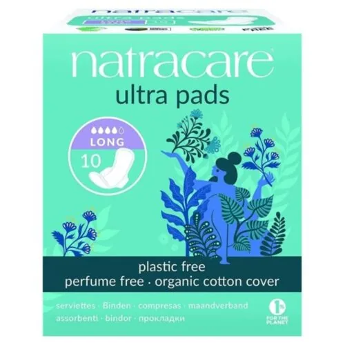 NATRACARE Serviettes Ultra Long avec Ailettes Bio 10u