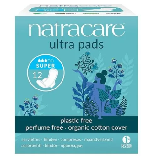 NATRACARE Serviettes Ultra Super avec Ailettes Bio 12u