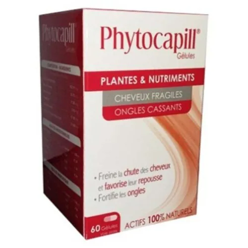 PHYTOCAPILL Plantes et Nutriments Cheveux Fragiles et Ongles Cassants 60 Gelules
