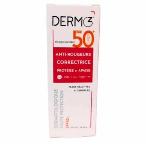 DERMOZ Creme Solaire Invisible Anti-Rougeurs Correctrice SPF50+ 50ml
