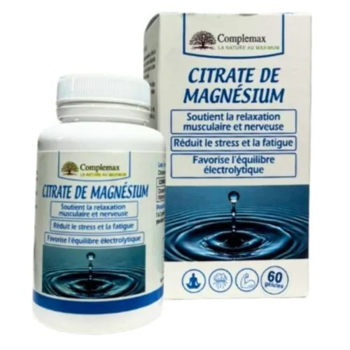 COMPLEMAX Citrate de Magnesium Relaxation Musculaire et Nerveuse 60 Gelules