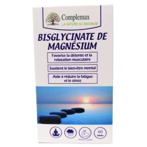 COMPLEMAX Bisglycinate de Magnesium Detente et Relaxation Musculaire 60 Gelules