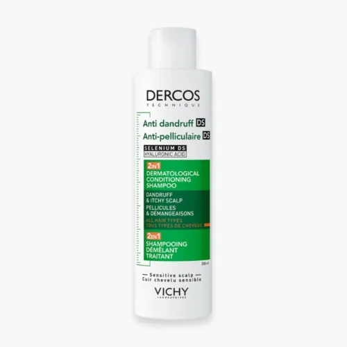 VICHY Dercos DS Shampoing 2en1 Demelant Traitant Anti-Pelliculaire Cuir Chevelu Sensible 200ml