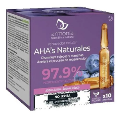 ARMONIA Renovateur Cellulaire Aha’s Naturels Diminue Rougeurs et Taches Ampoules 10x 2ml