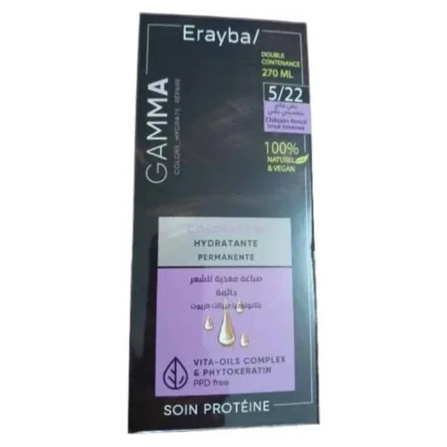 ERAYBA Gamma Coloration Hydratante Permanente Naturelle 5.22 Blond Fonce Irise Intense