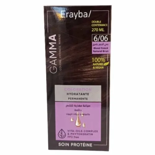ERAYBA Gamma Coloration Hydratante Permanente Naturelle 6.06 Blond Fonce Naturel Brun