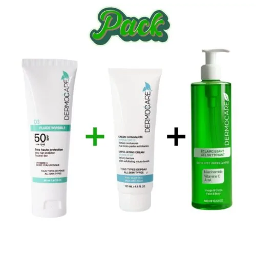 DERMOCARE Ecran Fluide+Creme Gommante+Gel Nett 200ml Pack