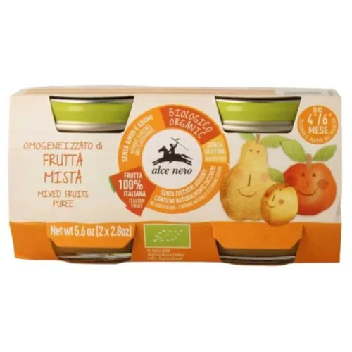 ALCE NERO Pots D’un Melange de Fruits 4-6mois Bio 2x 80g