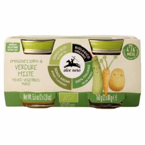 ALCE NERO Pots D’un Melange de Legumes 4-6mois+ Bio 2x 80g