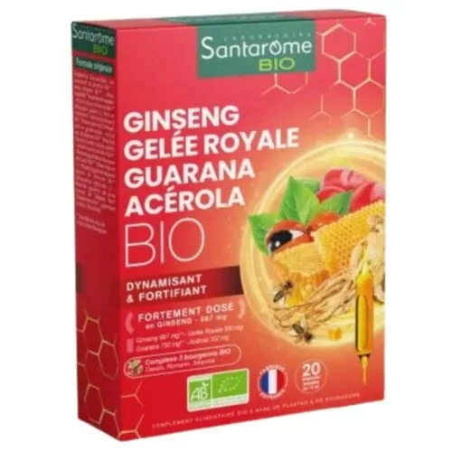 SANTAROME Ginseng Gelee Royale Guarana Acerola Bio 20 Ampoules