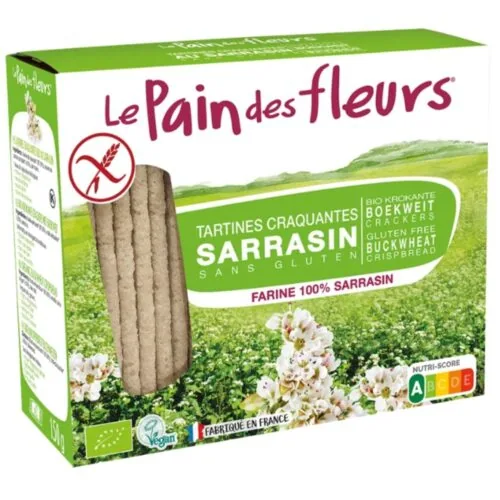 LE PAIN DES FLEURS Tartines Craquantes au Sarrasin Bio sans Gluten 100 Gf