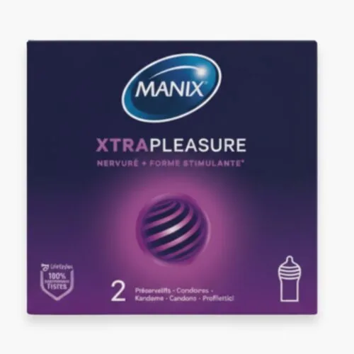MANIX Preservatif Xtra Pleasure Double Extase (nervure et Forme Stimulante) 2u