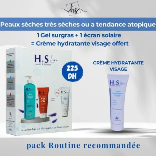 HS LINE Gel Net 250ml+Ecr Solaire Inv Spf50+50ml+Creme Hydr 50ml Pack
