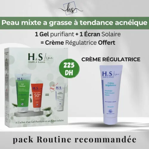 HS LINE Gel Purifiant 200ml+Ecr Solaire 50ml+Cr Regulatrice 50ml Pack