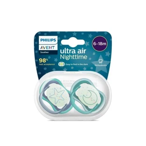 AVENT Sucette Ultra Air Night Time 6-18m Scf376/13 Boy