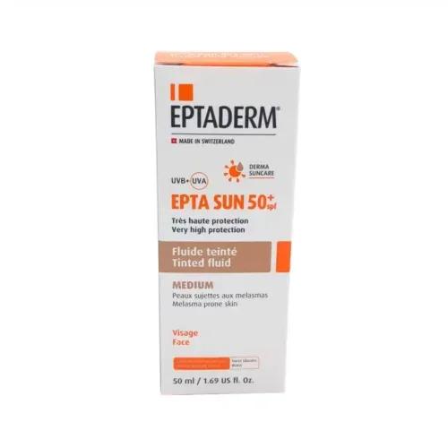 EPTADERM Epta Sun SPF50+ Fluide Teinte Medium 50ml