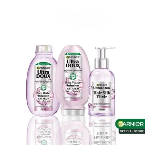 Garnier Routine Ultra Doux Rice Water Shampooing + Serum + Apres Shampooing