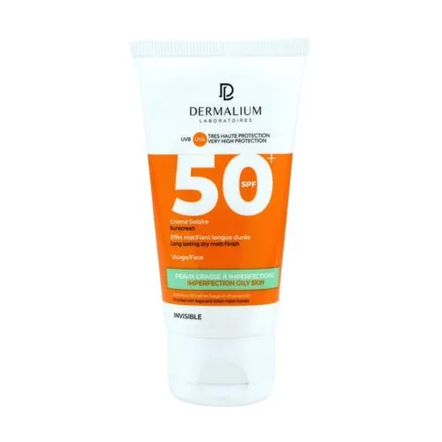 DERMALIUM Ecran Solaire Peaux Grasse a Imperfections SPF50+ 50ml