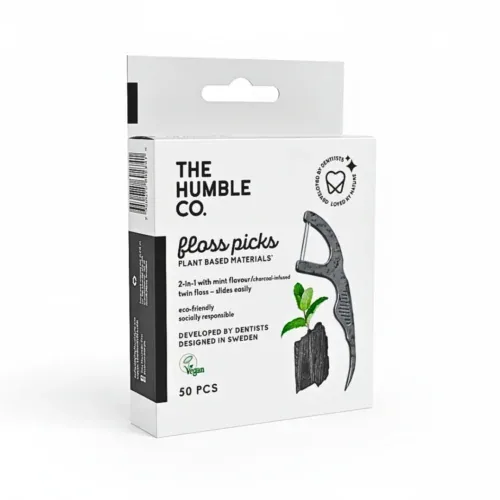 HUMBLE Fil Dentaire Charbon Picks 50 Pieces