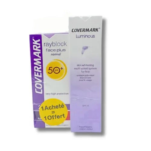 COVERMARK Luminous Eclaircissant + Rayblock Ecran Normal Invisible Pack