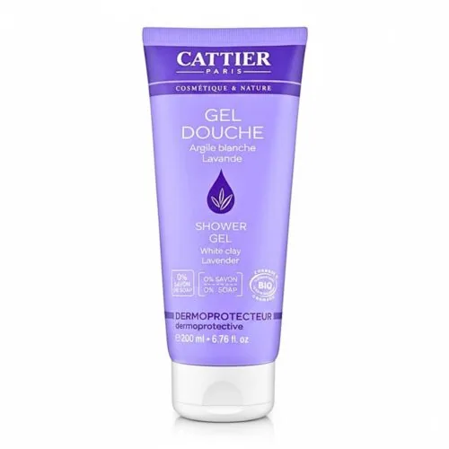 CATTIER Gel Douche Argile Blanche Lavande 200ml