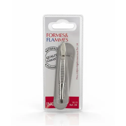 FORMES & FLAMMES Pince a Epiler Acier Forge Nikele Longue Mors Carres 9cm Reference 18