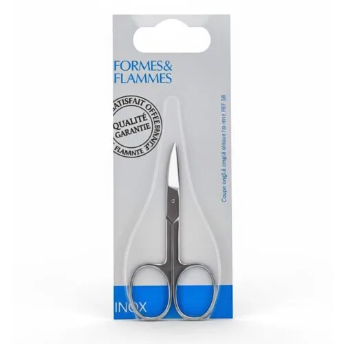 FORMES ET FLAMMES Ciseaux a Ongles Courbes Acier Forge Inoxydable Poli Refrence82