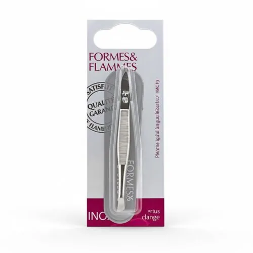 FORMES ET FLAMMES Pince a Epiler Acier Forge Bouts Dores Forme Crabe 8cm Refrence 14